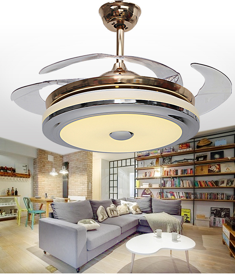 隱形led遙控風(fēng)扇燈簡(jiǎn)約大氣吊扇燈客廳臥室餐廳電風(fēng)扇燈