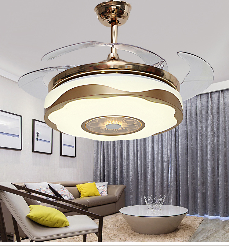 隱形led遙控風(fēng)扇燈簡(jiǎn)約大氣吊扇燈客廳臥室餐廳電風(fēng)扇燈